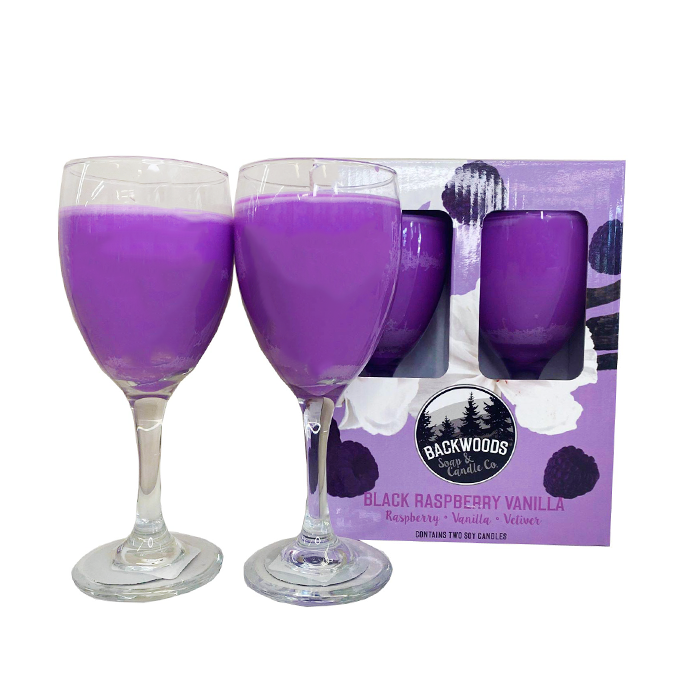 Black Raspberry Wine Glass Set