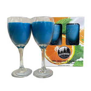 Mint bergamot and orange wine glass set